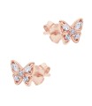 Butterfly Shaped CZ Silver Stud Earring STS-6484